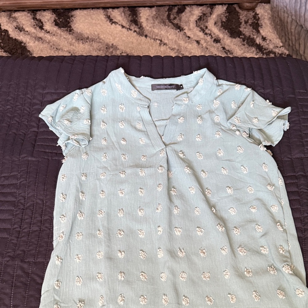 Light Blue Textured Blouse